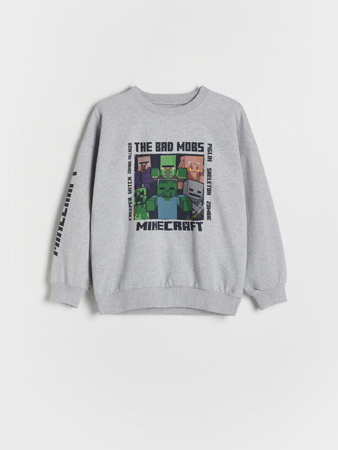 Reserved Boy's Light Grey Minecraft Sweatshirt | Reserved In Lebanon