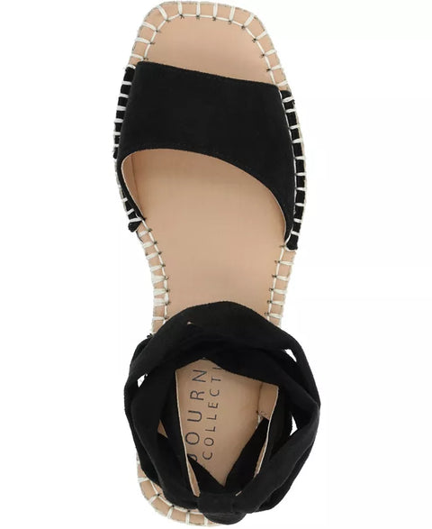 Journee Collection Women's Black Emelie Espadrille Flat Sandals | Journee Collection In Lebanon