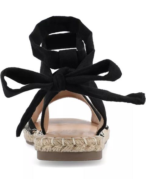 Journee Collection Women's Black Emelie Espadrille Flat Sandals | Journee Collection In Lebanon