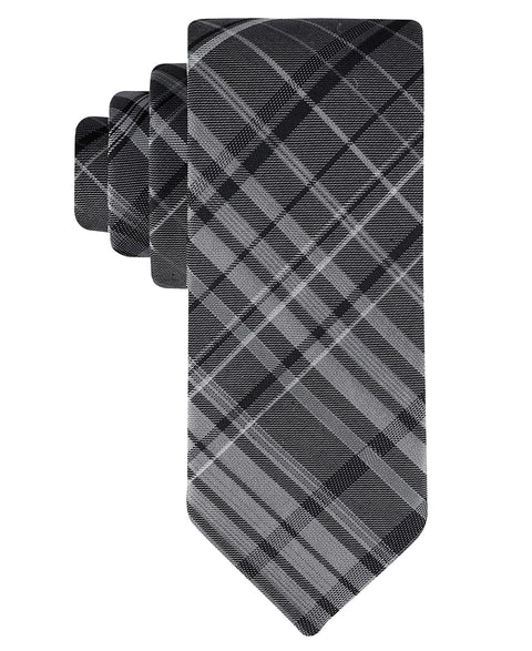 Calvin Klein Men's Black Ashley Plaid Tie | Calvin Klein In Lebanon