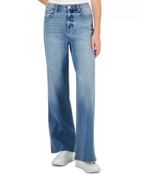 Tinseltown  Women's Blue Juniors' High Rise Wide Leg Jeans  | Tinseltown in Lebanon