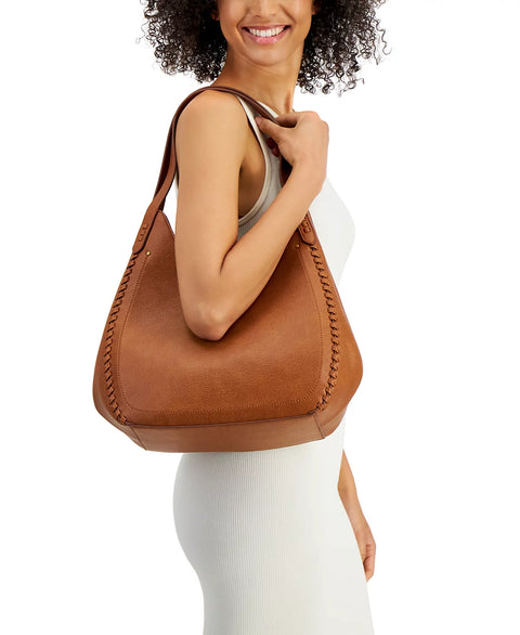 Style & Co Women's Brown Whip-Stitch Soft 4-Poster Tote Shoulder Bag | Style & Co In Lebanon