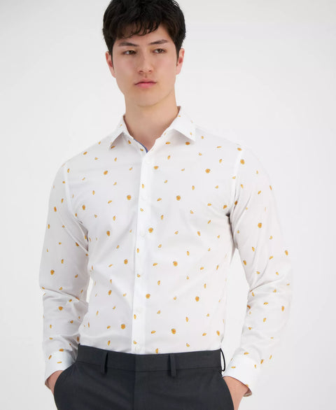 Bar III Men's White Melon-Print Shirt | Bar III In Lebanon