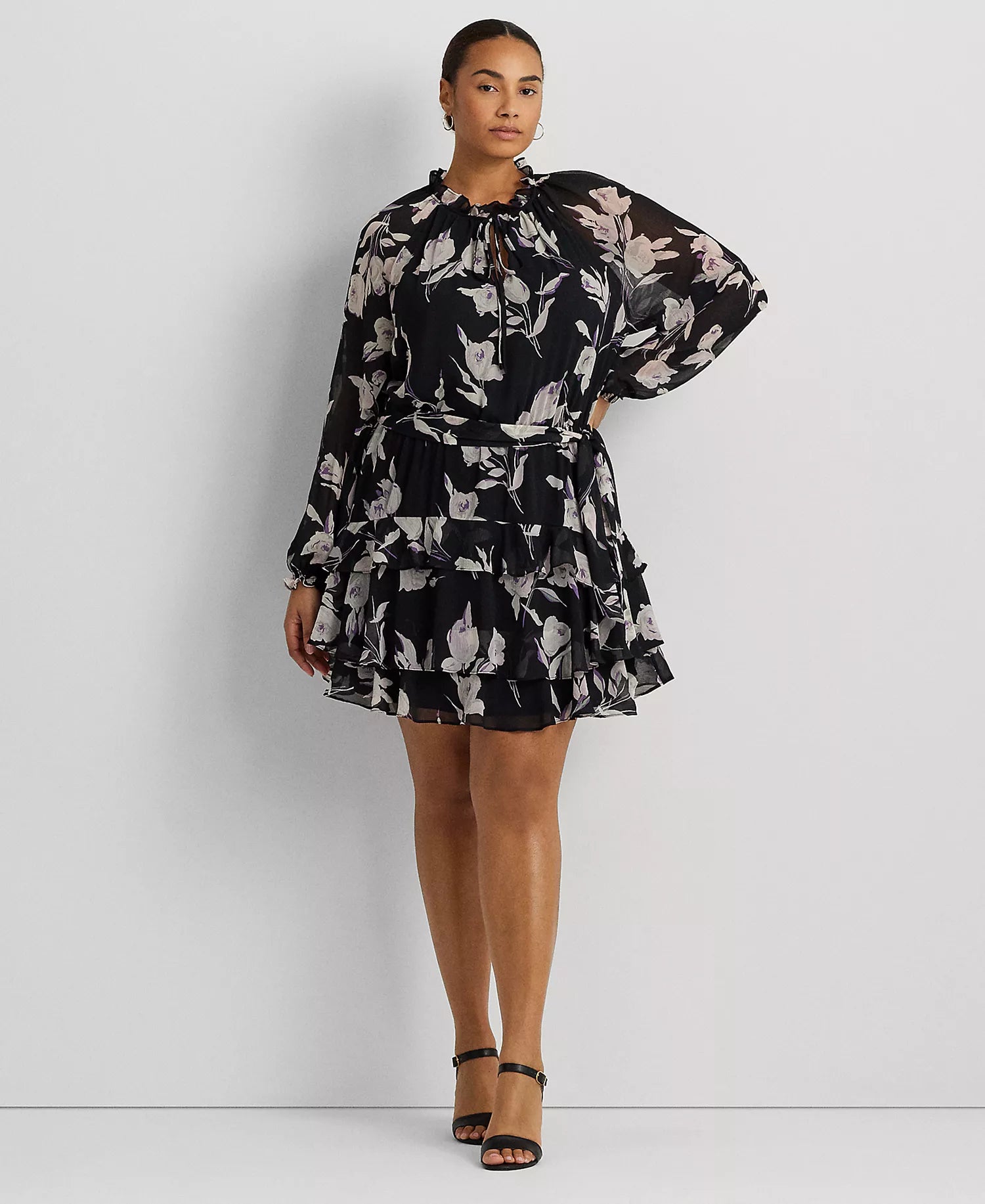 Lauren Ralph Lauren Women's Black Floral Dress | Lauren Ralph Lauren In Lebanon