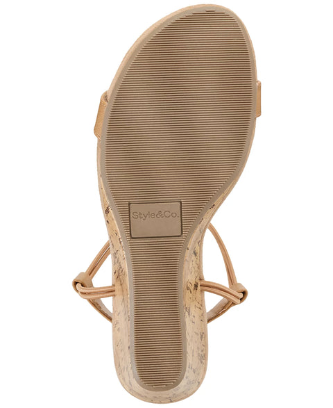 Style & Co Women's Medium Tan Mulan Wedge Open-Toe Sandals | Style & Co In Lebanon