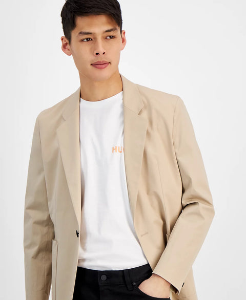 HUGO by Hugo Boss Men's Medium Beige Modern-Fit Superflex Stretch Solid Blazer | HUGO by Hugo Boss In Lebanon