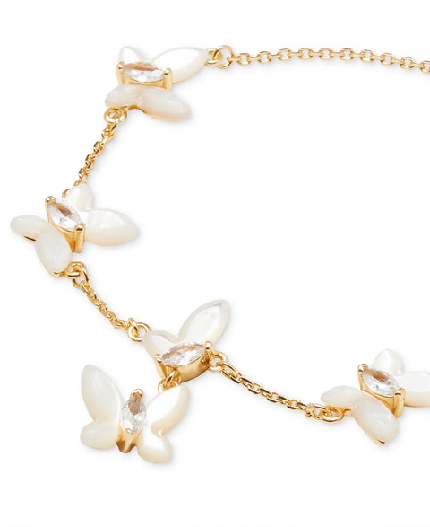 Kate Spade Paris Women's Gold-Tone Cubic Zirconia & Mother-of-Pearl Butterfly Link Bracelet | Kate Spade in Lebanon