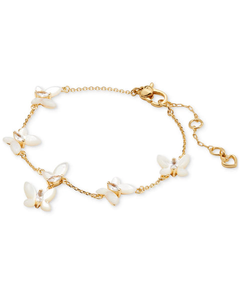 Kate Spade Paris Women's Gold-Tone Cubic Zirconia & Mother-of-Pearl Butterfly Link Bracelet | Kate Spade in Lebanon