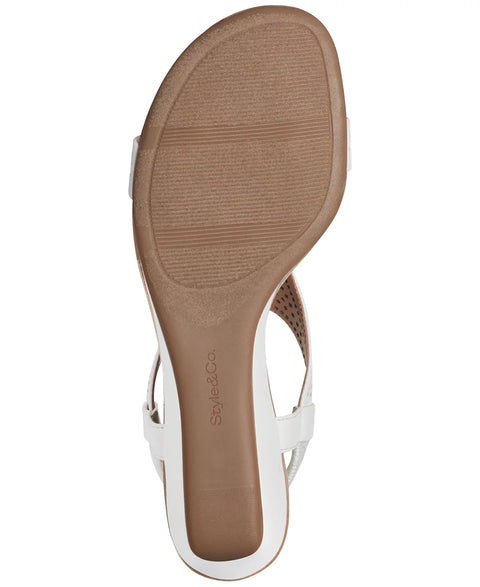 Style & Co Women's White Step N Flex Vacanzaa Wedge Sandals | Style & Co In Lebanon