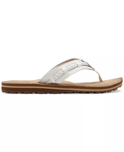 Clarks Women's Off White Fenner Nerice Flip-Flop Slippers | Clarks In Lebanon