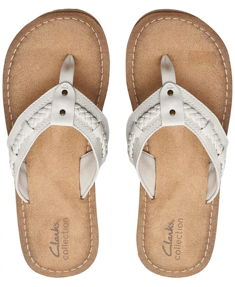 Clarks Women's Off White Fenner Nerice Flip-Flop Slippers | Clarks In Lebanon