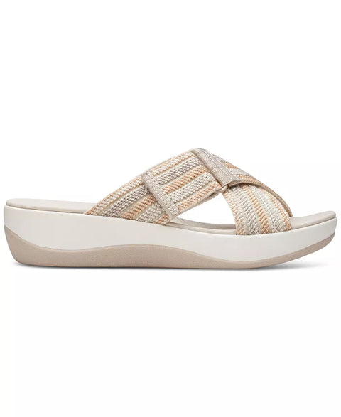 Clarks Women's Beige Combi Cloud Steppers Arla Wave Slippers | Clarks In Lebanon