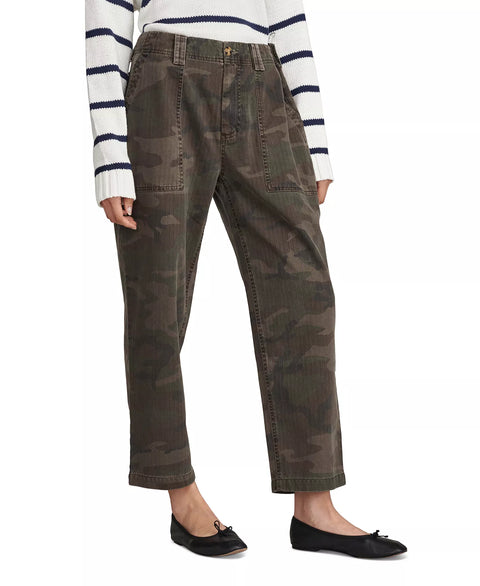 Lucky Brand Women's Olive Green Camo-Print Mid-Rise Utility Pants | Lucky Brand In Lebanon