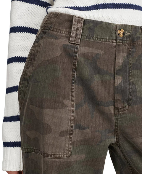 Lucky Brand Women's Olive Green Camo-Print Mid-Rise Utility Pants | Lucky Brand In Lebanon