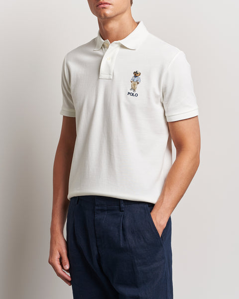 Polo Ralph Lauren Men's White Custom Slim Fit Bear Polo T-Shirt |Polo Ralph Lauren In Lebanon