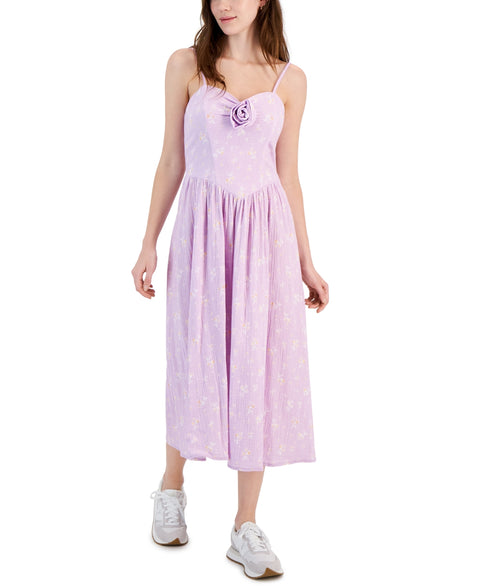Tinseltown Women's Lavender Lily Ditsy Textured Rosette Midi Dress | Tinseltown In Lebanon
