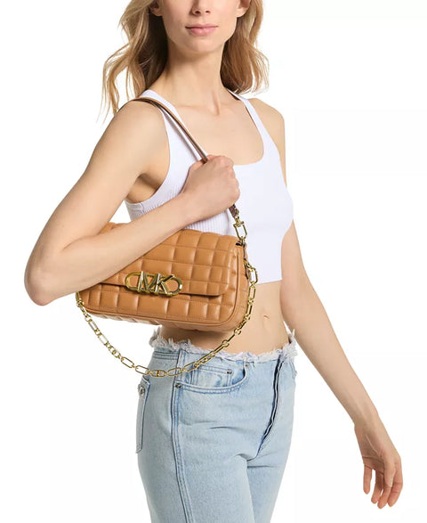 Michael Kors Women's Camel Parker Medium Leather Convertible Pouchette Shoulder Bag |Michael Kors In Lebanon