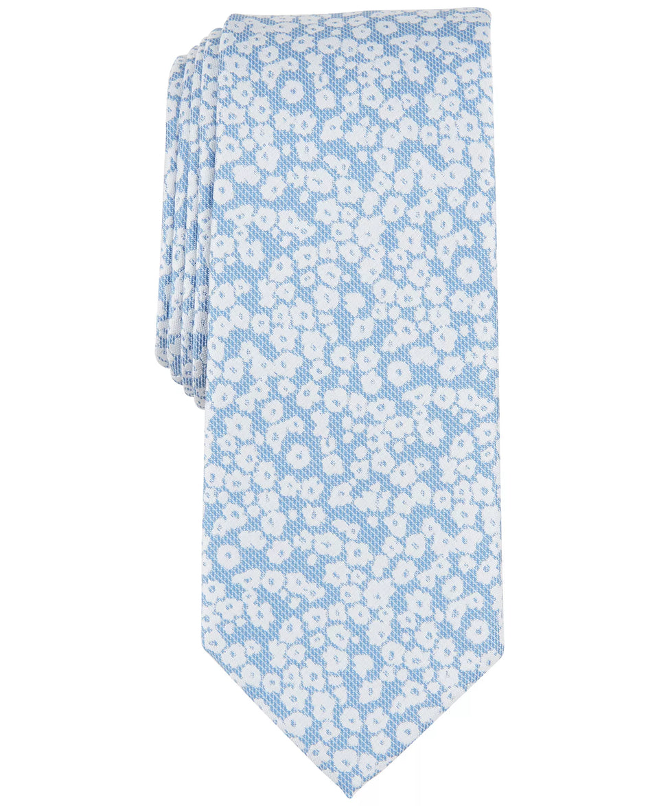 Bar III Men's Blue And White Florid Printed Brennan Floral Tie | Bar III In Lebanon