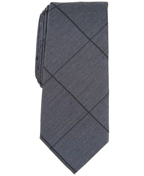 Alfani Men's Dark Gray Amber Grid Tie | Alfani In Lebanon