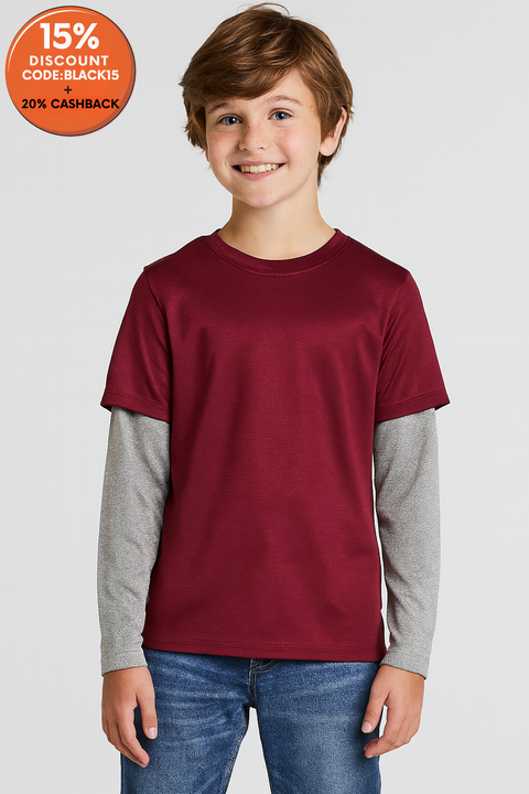 ID Ideology Boy's Burgundy Sweatshirt | ID Ideology In Lebanon