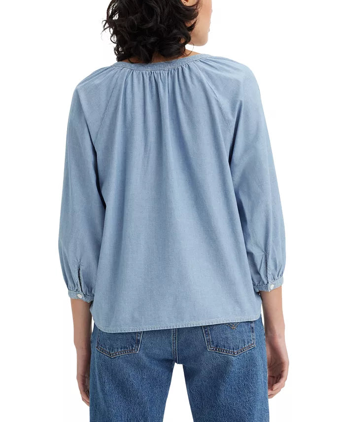Levi's Women's Blue Mirabelle Button-Front Denim Shirt | Levi's In Lebanon