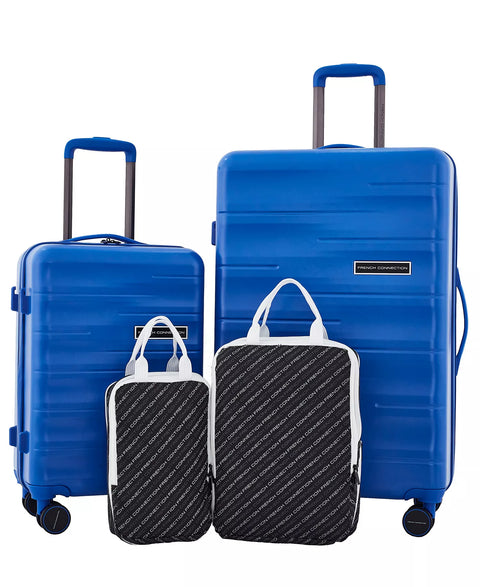 French Connection Blue Large 4Pc Expandable Rolling Hardside Luggage Set | French Connection In Lebanon