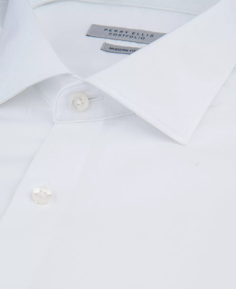 Perry Ellis Portfolio Men's White Modern-Fit Solid Dress Shirt | Perry Ellis Portfolio In Lebanon
