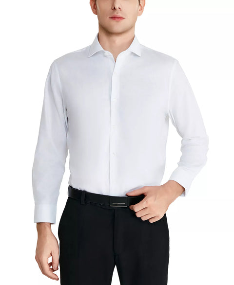 Perry Ellis Portfolio Men's White Modern-Fit Solid Dress Shirt | Perry Ellis Portfolio In Lebanon