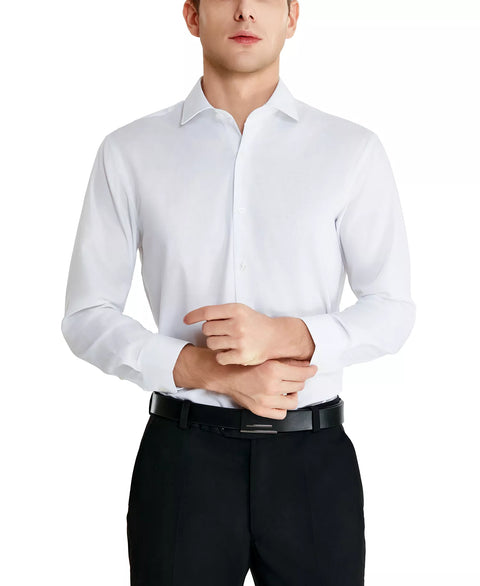 Perry Ellis Portfolio Men's White Modern-Fit Solid Dress Shirt | Perry Ellis Portfolio In Lebanon