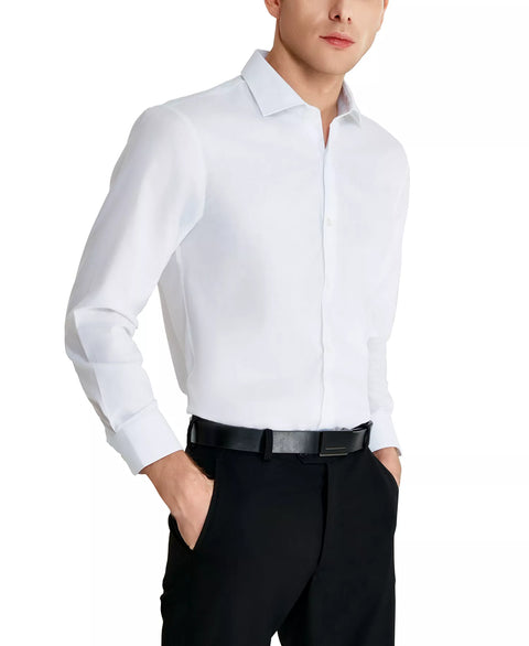 Perry Ellis Portfolio Men's White Modern-Fit Solid Dress Shirt | Perry Ellis Portfolio In Lebanon