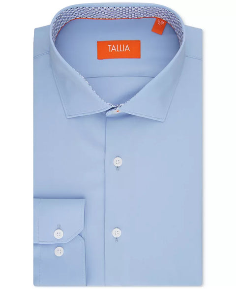 Tallia Men's Blue Slim-Fit Solid Poplin Dress Shirt | Tallia In Lebanon