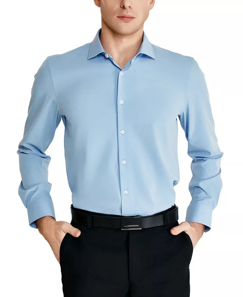 Tallia Men's Blue Slim-Fit Solid Poplin Dress Shirt | Tallia In Lebanon