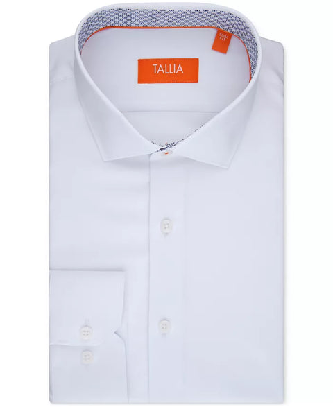 Tallia Men's White Slim-Fit Solid Poplin Long Sleeve Shirt | Tallia In Lebanon