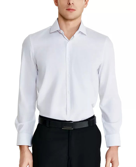 Tallia Men's White Slim-Fit Solid Poplin Long Sleeve Shirt | Tallia In Lebanon