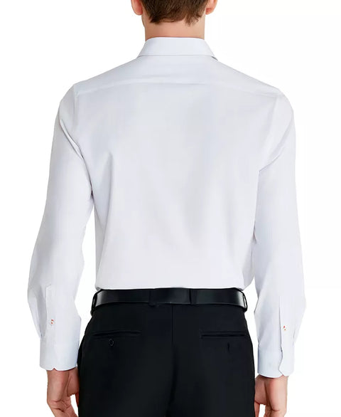 Tallia Men's White Slim-Fit Solid Poplin Long Sleeve Shirt | Tallia In Lebanon