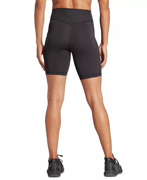 Adidas Women's Black Optime Stash High-Rise Bike Shorts | Adidas In Lebanon