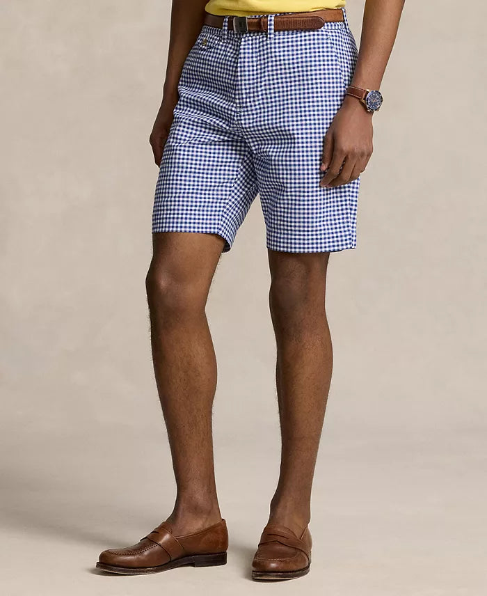 Polo Ralph Lauren Men's Blue & White Checkers Classic Fit Gingham Chino Shorts | Polo Ralph Lauren in Lebanon
