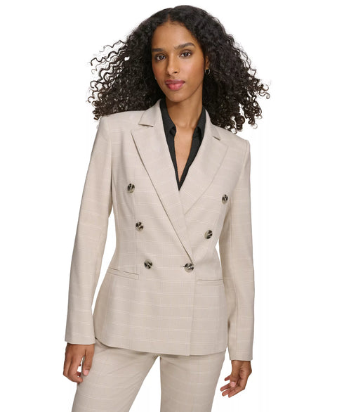 Calvin Klein Women's Beige Checkered Blazer | Calvin Klein In Lebanon