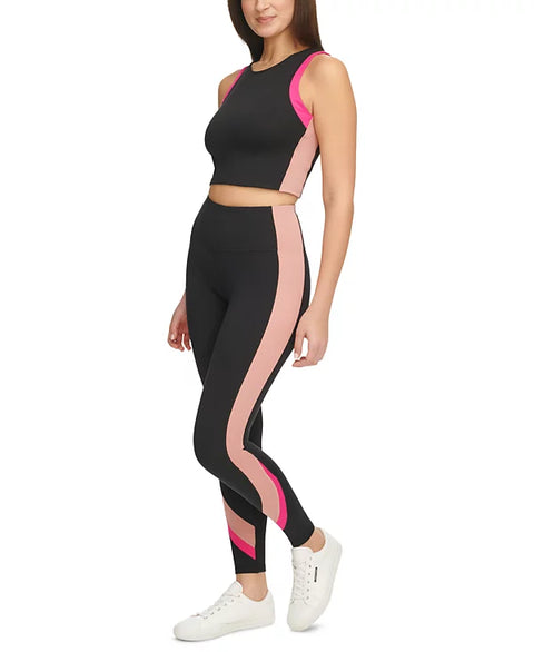 Calvin Klein Women's Black High-Rise Colorblocked 7/8 Leggings |Calvin Klein In Lebanon