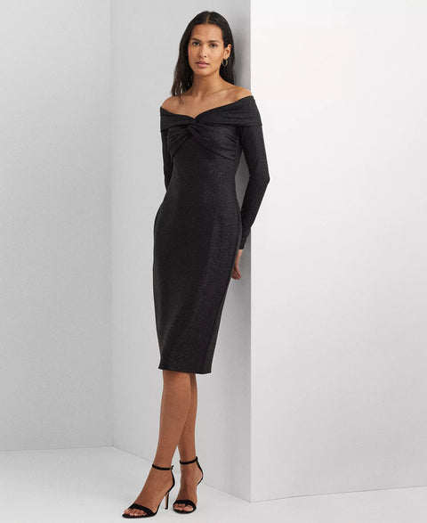 Lauren Ralph Lauren Women's Metallic Off Shoulder Sheath Dress | Lauren Ralph Lauren In Lebanon