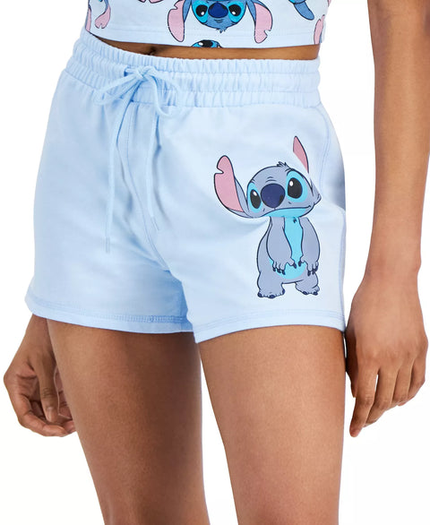 Disney Women's Blue Stitch-Graphic Low-Rise Pull-On Short | Disney In Lebanon
