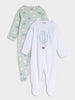 Sinsay Baby 2-Pack White & Mint Sky Sleepsuits | Sinsay in Lebanon