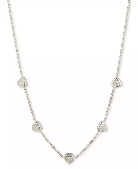 Givenchy Women's Silver-Tone Crystal Heart Bezel Collar Necklace | Givenchy In Lebanon