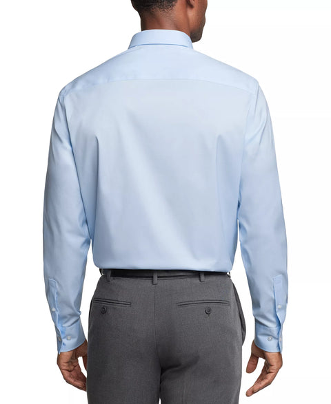 Calvin Klein Men's Light Blue Refined Cotton Stretch Regular Fit Dress Shirt | Calvin Klein in Lebanon