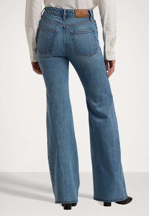 Lauren Ralph Lauren Women's Blue High Rise Flare Jeans |Lauren Ralph Lauren In Lebanon