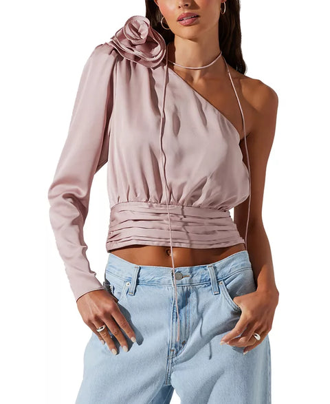 ASTR The Label Women's Rose Carmelita One-Shoulder Blouse | ASTR The Label In Lebanon