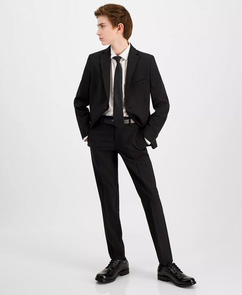 Kenneth Cole Reaction Big Boy's Black Slim Fit Machine Washable Stretch Dress Pants|Kenneth Cole Reaction In Lebanon