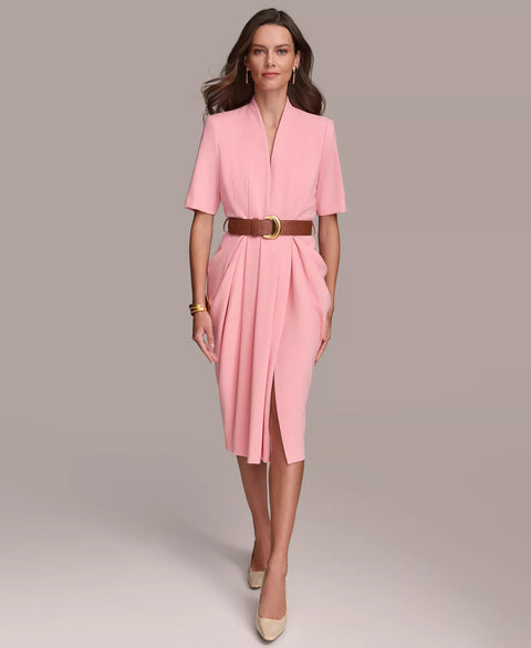 Donna Karan Women's Brown with Gold Buckle  Textured Belt  | Donna Karan In Lebanon