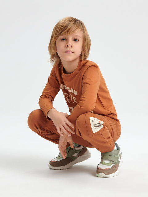Sinsay Baby Boy's Brown Elastic Waistband Sweatpant | Sinsay In Lebanon