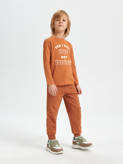 Sinsay Baby Boy's Brown Elastic Waistband Sweatpant | Sinsay In Lebanon